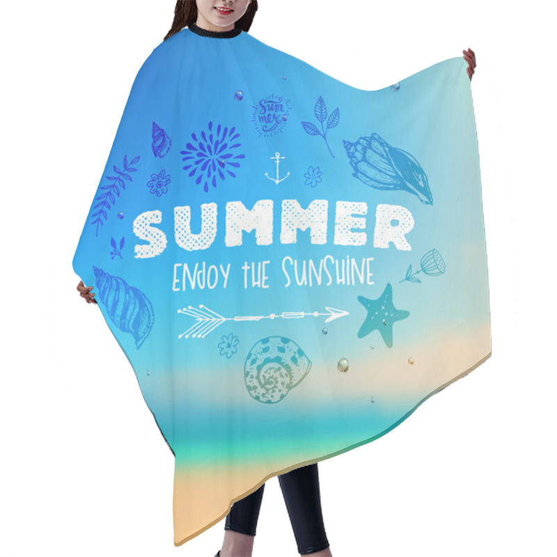 Personality  Set Of Summer Elements Hair Cutting Cape