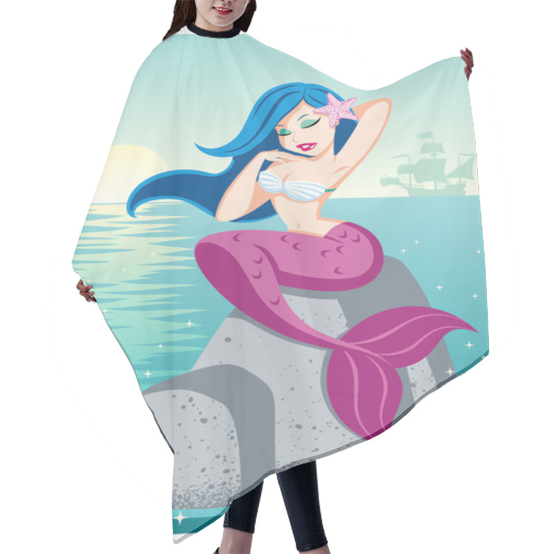 Personality  Mermaid On Reef Hair Cutting Cape