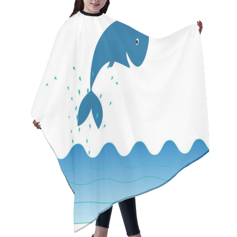 Personality  Cartoon Whale Hair Cutting Cape