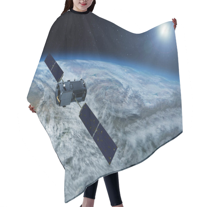 Personality  Space Satellite Over The Planet Earth. Elements Of This Image Were Furnished By NASA. Hair Cutting Cape