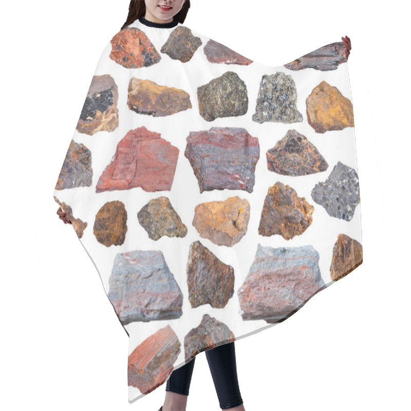 Personality  Natural Mineral Rocks - Various Iron Ore Stones Hair Cutting Cape