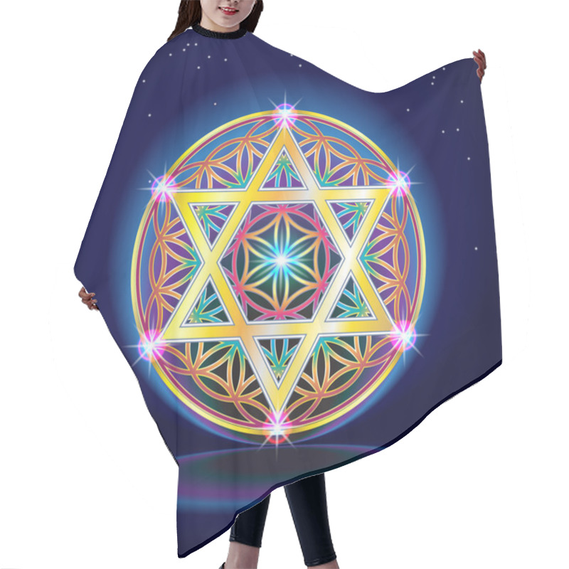 Personality  Flower Of Life Hair Cutting Cape