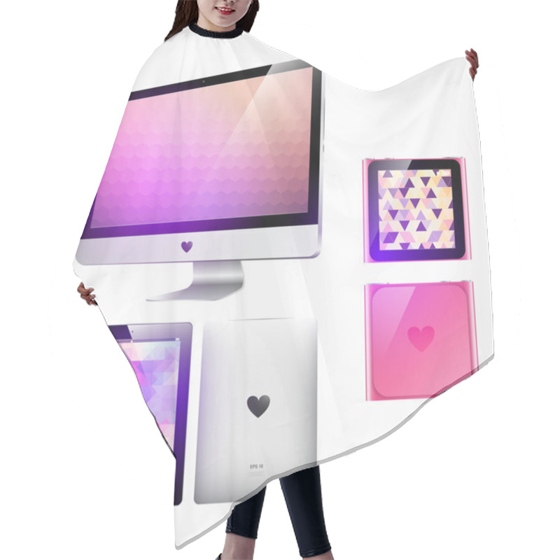 Personality  Computer Monitor, Mp3 Player And Tablet Pc Hair Cutting Cape