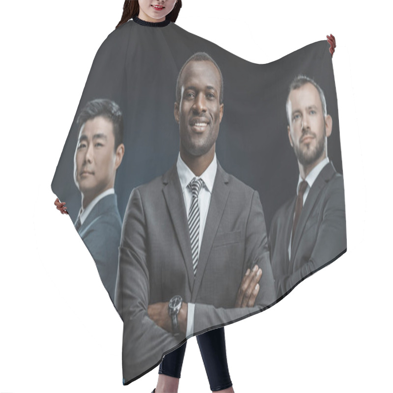 Personality  Multicultural Business People Hair Cutting Cape