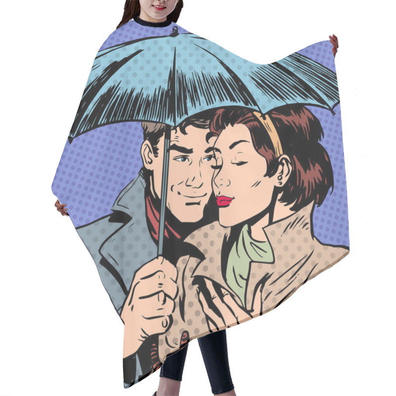 Personality  Rain Man And Woman Under Umbrella Romantic Relationship Courtshi Hair Cutting Cape