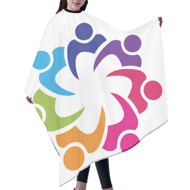 Personality  Teamwork Union Logo Vector Hair Cutting Cape