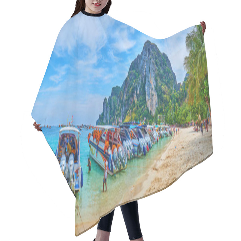 Personality  Panorama Of The Beach Of Phi Phi Don Island, Krabi, Thailand Hair Cutting Cape