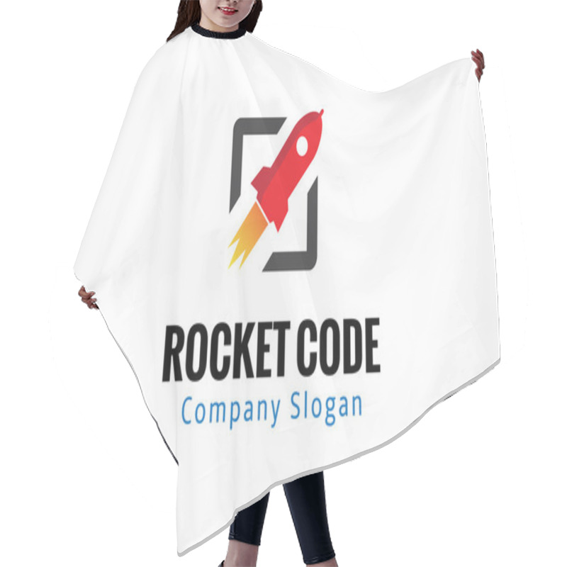 Personality  Rocket Code Design Illustration Hair Cutting Cape