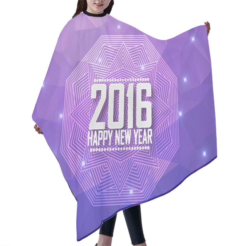 Personality  Greeting Card Happy New Year 2016. Polygonal Background, Stars, Holiday, Shine, Mandala. Vector Illustration Hair Cutting Cape