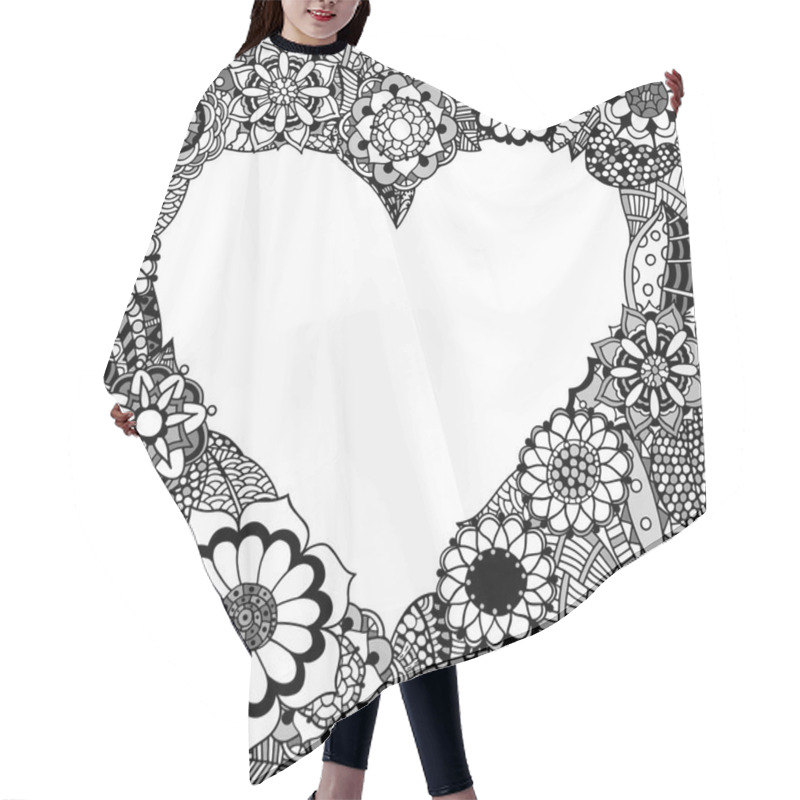 Personality  Hand Drawn Heart Hair Cutting Cape