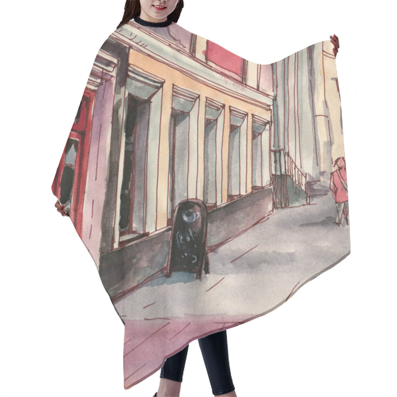 Personality  City Landscape Sketch Hair Cutting Cape