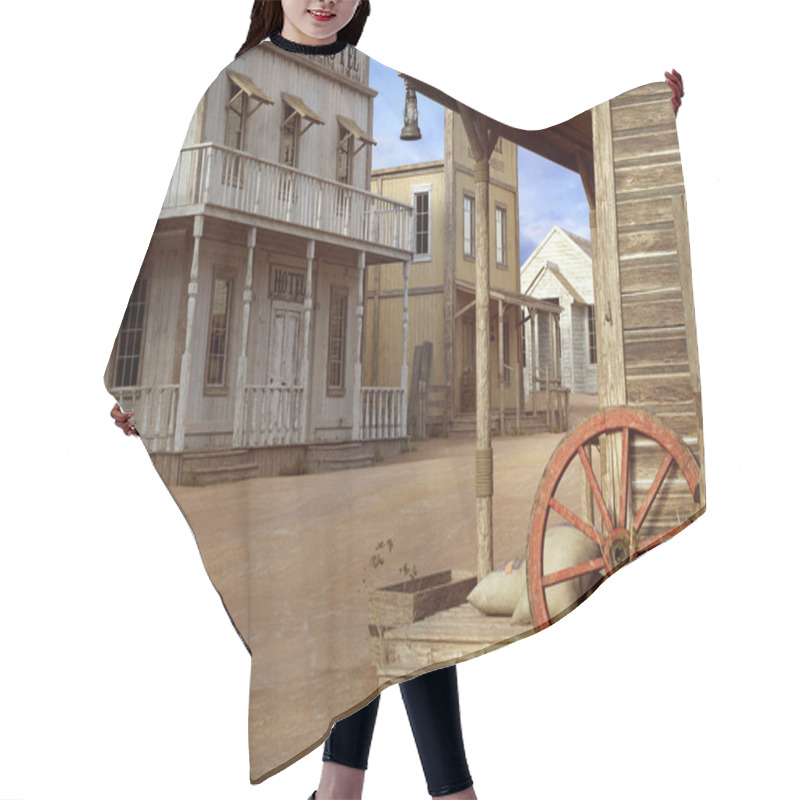 Personality  Fantasy Western Town Main Street, Old West Or Steampunk Hair Cutting Cape