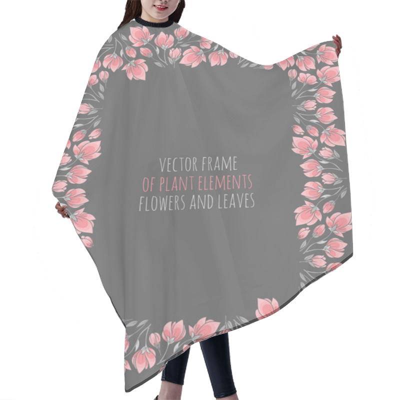 Personality  Elegant Frame Of Delicate Pink Sakura Cherry Blossoms  Hair Cutting Cape