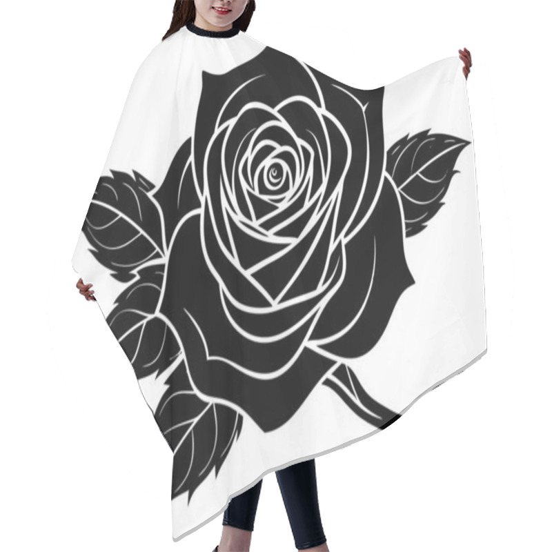 Personality  This Stunning Rose Vector Illustration Captures The Beauty And Elegance Of A Blooming Flower, Perfect For Use In Graphic Design, Print, Or Digital Projects. Hair Cutting Cape