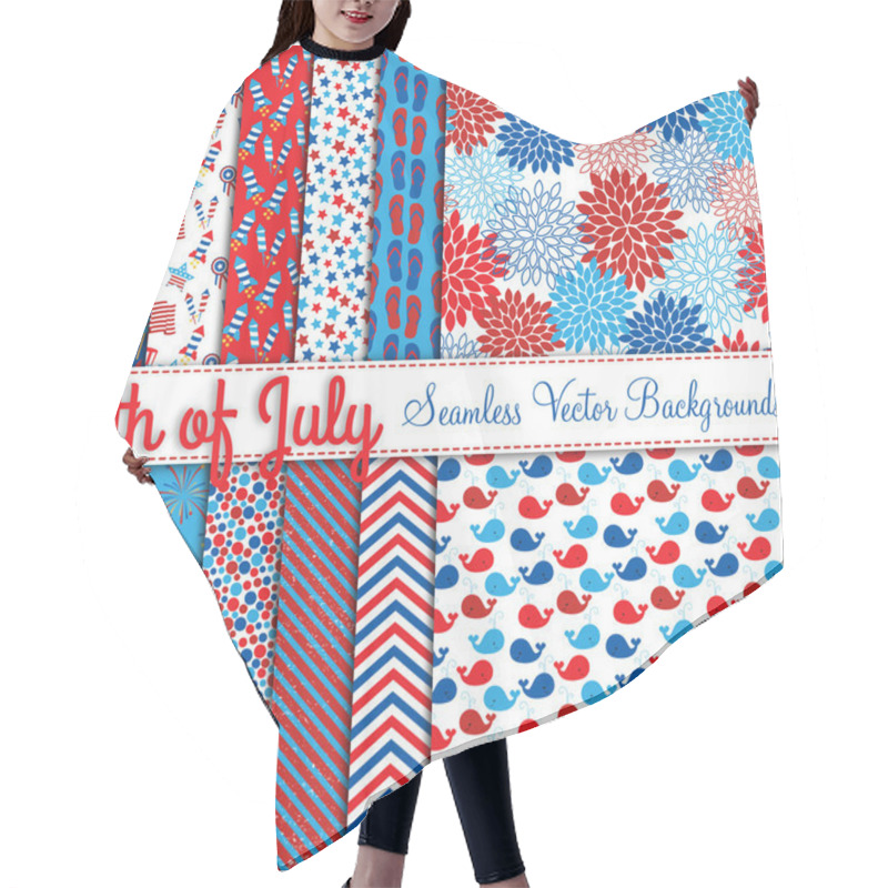 Personality  Fourth Of July Vector Seamless Tileable Backgrounds Hair Cutting Cape