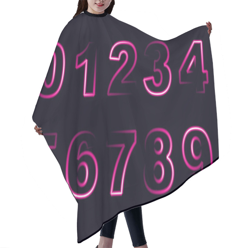 Personality  Vector Background With Neon Numbers On Black Board Hair Cutting Cape