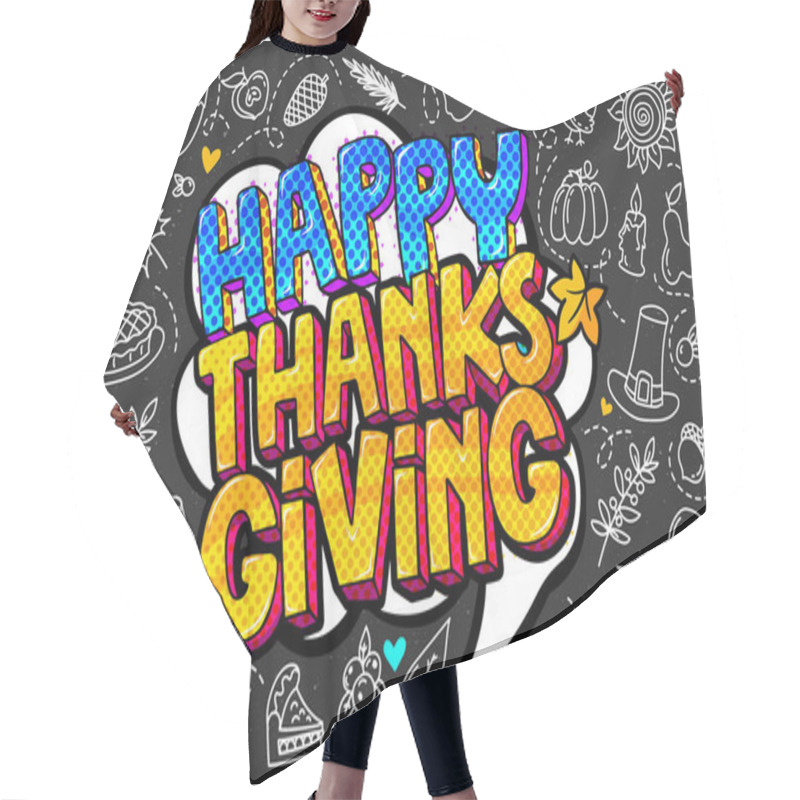 Personality  Happy Thanksgiving Message Hair Cutting Cape