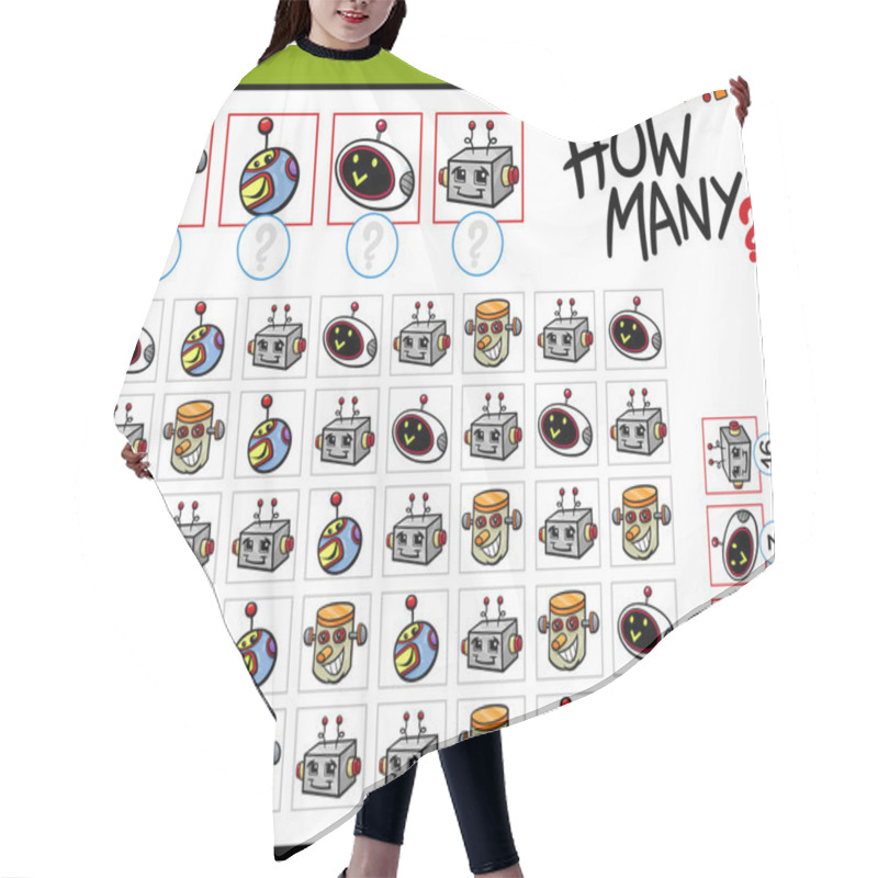 Personality  Counting Game Cartoon Illustration Hair Cutting Cape