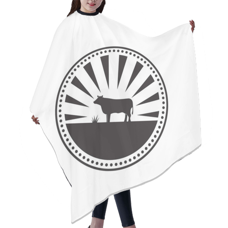 Personality  Illustration Of Cow Logo Design Template Vector Hair Cutting Cape