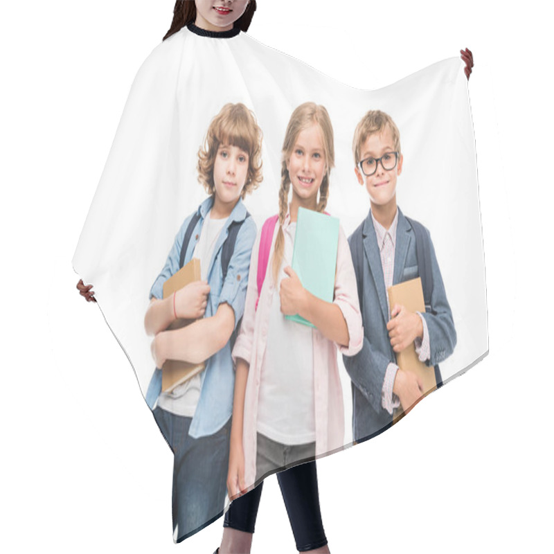 Personality  Schoolchildren With Backpacks And Books Hair Cutting Cape