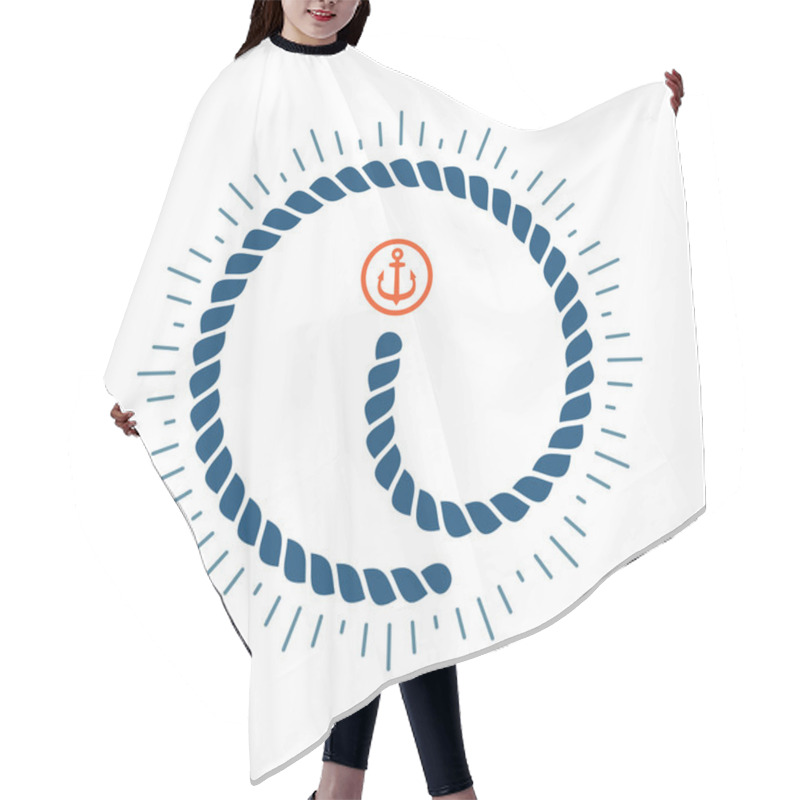 Personality  I Letter Logo With Compass Star And Anchor Hair Cutting Cape