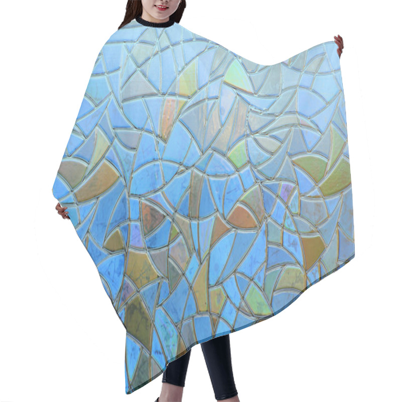 Personality  Stained Glass With Art-deco Mosaic Hair Cutting Cape