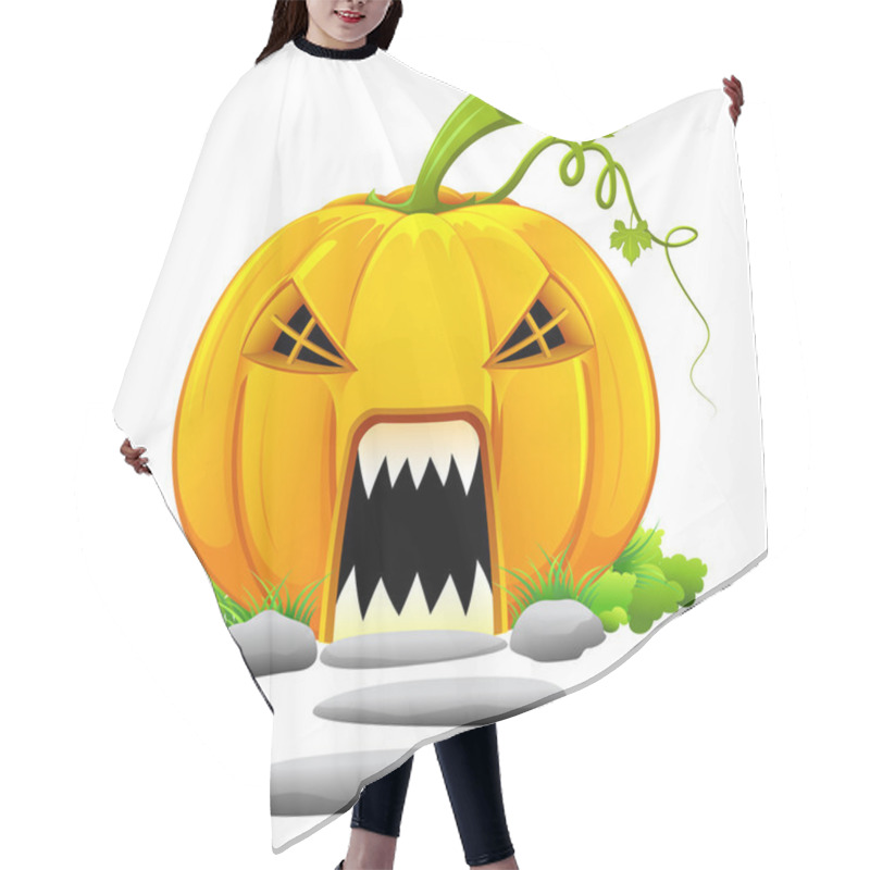 Personality  Haunted Pumpkin House Hair Cutting Cape