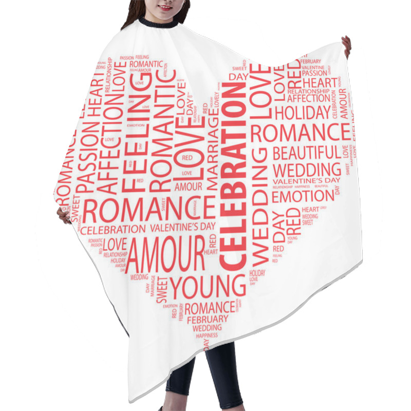 Personality  Wordcloud  In Shape Of Heart Hair Cutting Cape