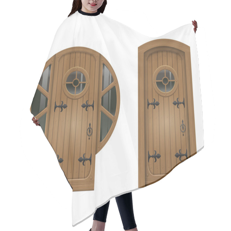 Personality  Old Arched Door Hair Cutting Cape