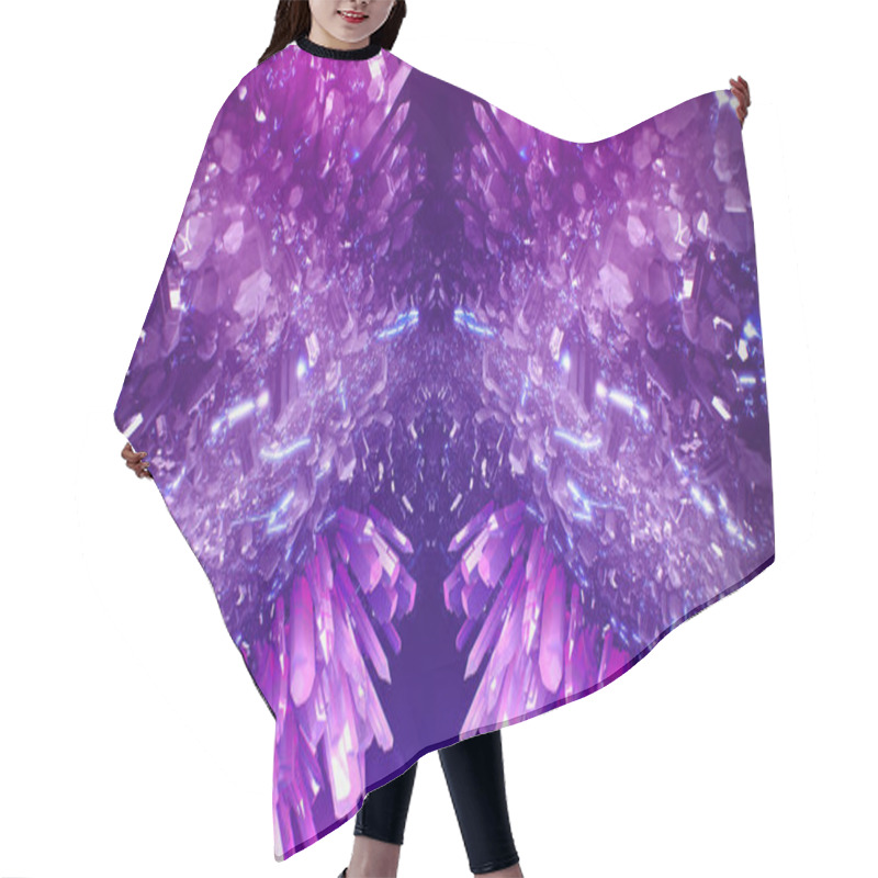 Personality  Crystal Neon Cave Abstract Background Hair Cutting Cape