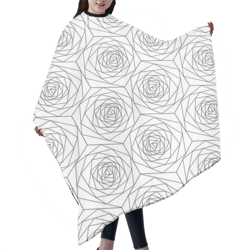 Personality  Seamless Geometric Flowers Pattern Hair Cutting Cape