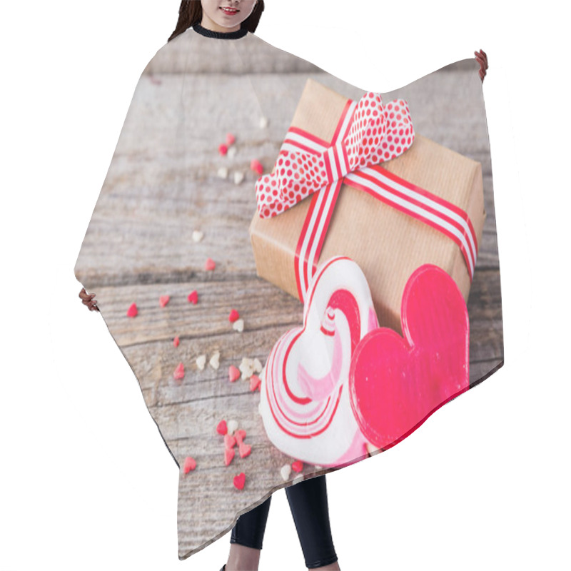 Personality  Present For Valentines Day With Heart Shaped Sweets Hair Cutting Cape