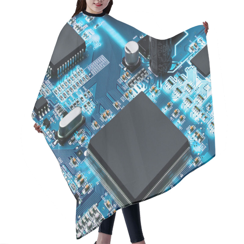 Personality  Electronic Circuit Board With Processor Hair Cutting Cape