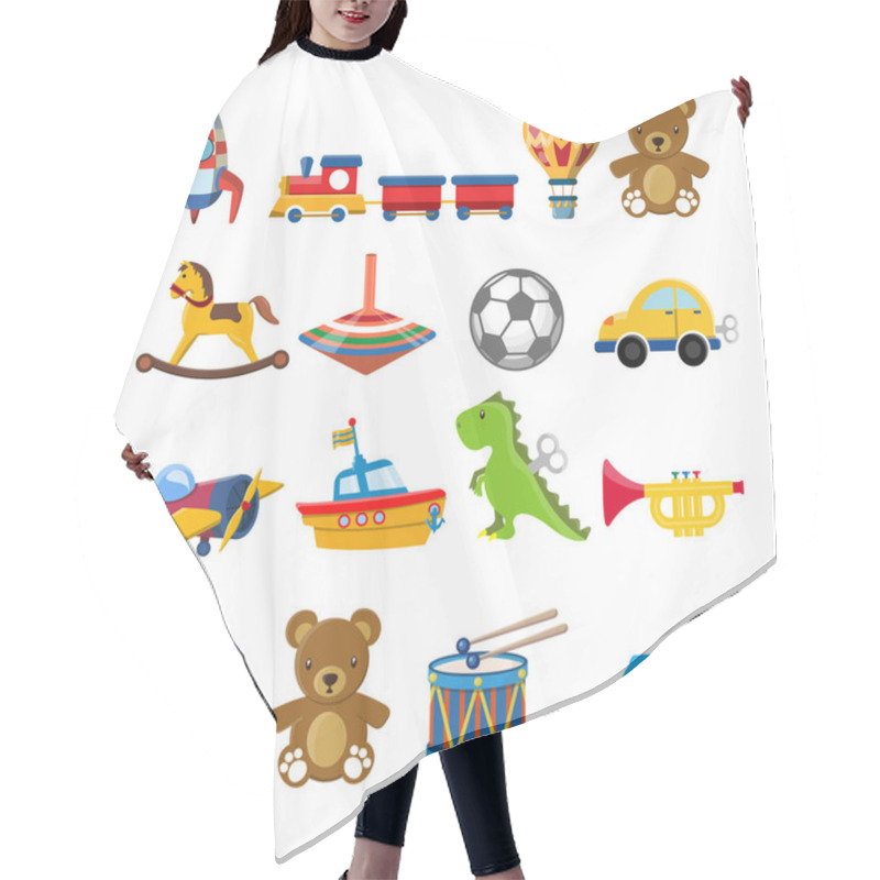 Personality  Vector Image. Cute Vector Objects Of Kids Toys. Funny Images. Hair Cutting Cape