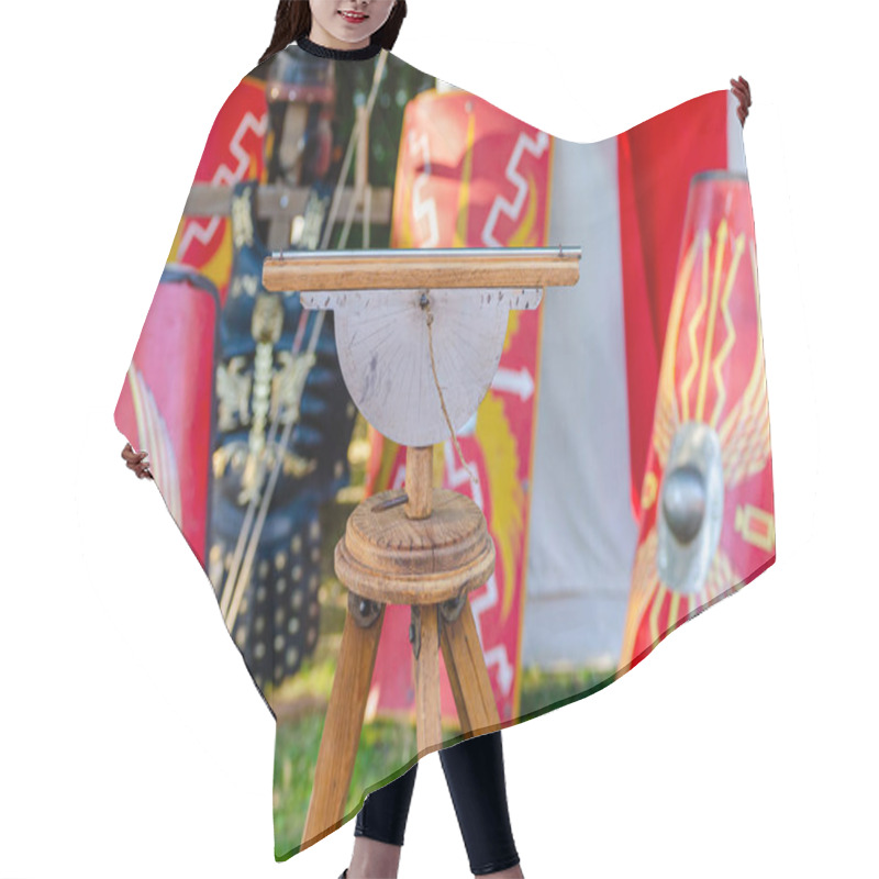 Personality  Dioptra, Topographical Instrument From The Roman Period At A Historical Reenactment Festival. Hair Cutting Cape