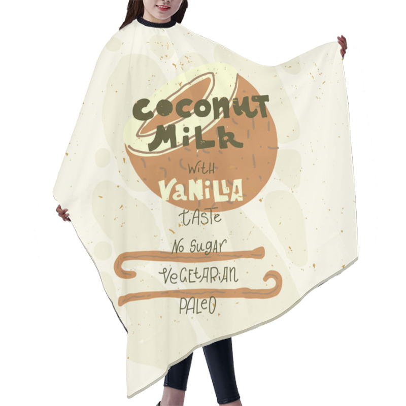 Personality  Vegetarian Raw Organic Milk  Hand Drawn Vector Elements. Illustration Made In Doodle Hair Cutting Cape