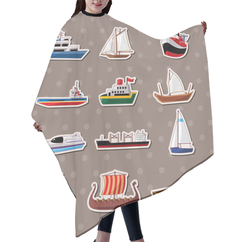 Personality  Boat Stickers Hair Cutting Cape