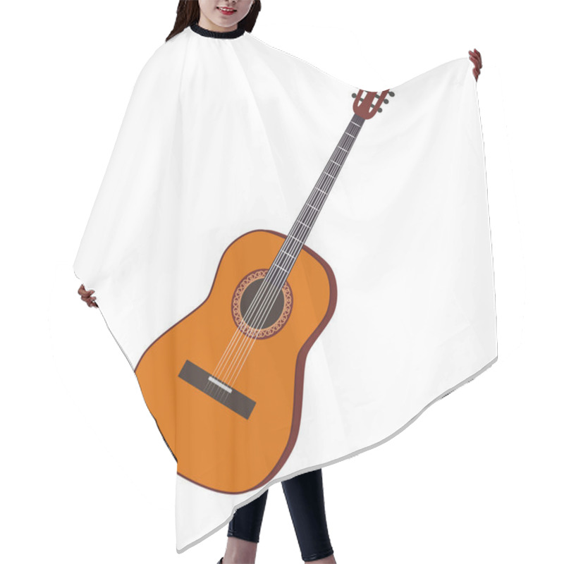 Personality  Musical Instrument Guitar. Isolated Icon Vector Illustration On White Background. Hair Cutting Cape