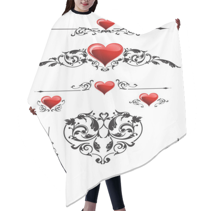 Personality  Set Vector For Valentines Day Hair Cutting Cape