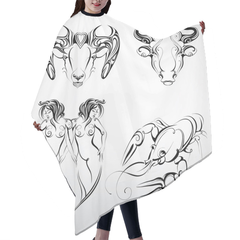 Personality  Set Of Zodiac Signs Hair Cutting Cape