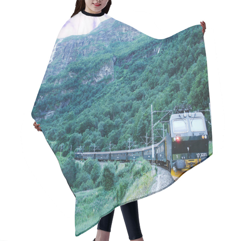 Personality  Train From Flam Goes To Myrdal. Hair Cutting Cape