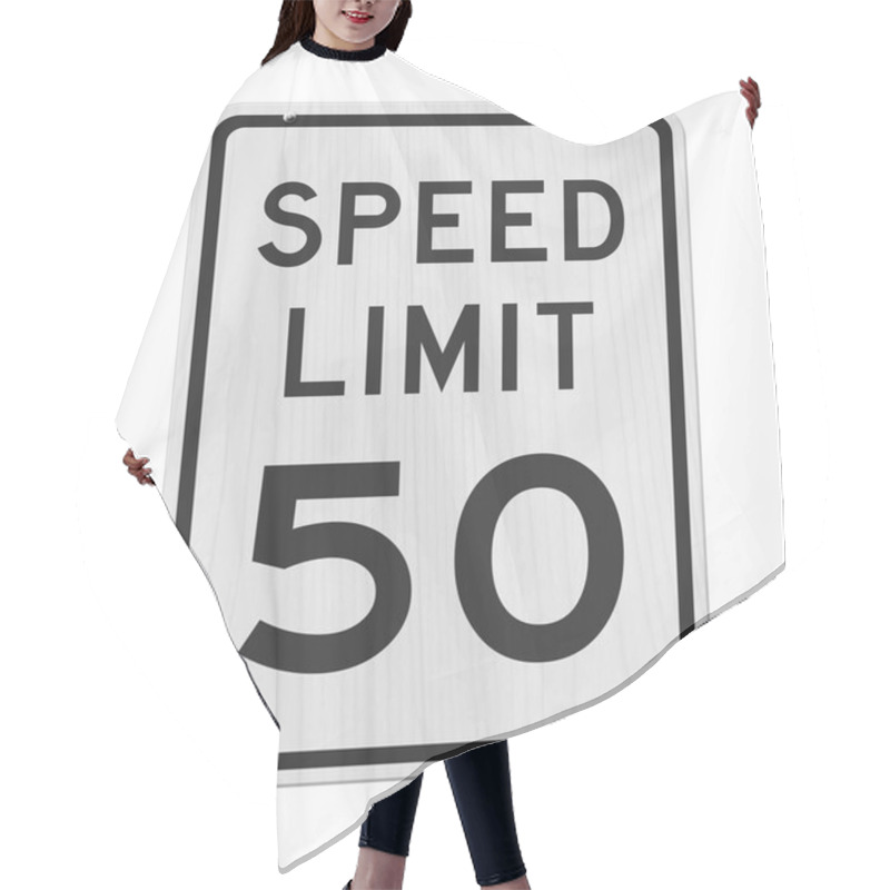 Personality  US 50 Mph Speed Limit Sign Hair Cutting Cape