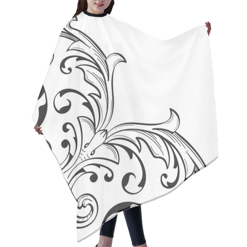 Personality  Fine Corner Art Baroque Swirl Element Hair Cutting Cape