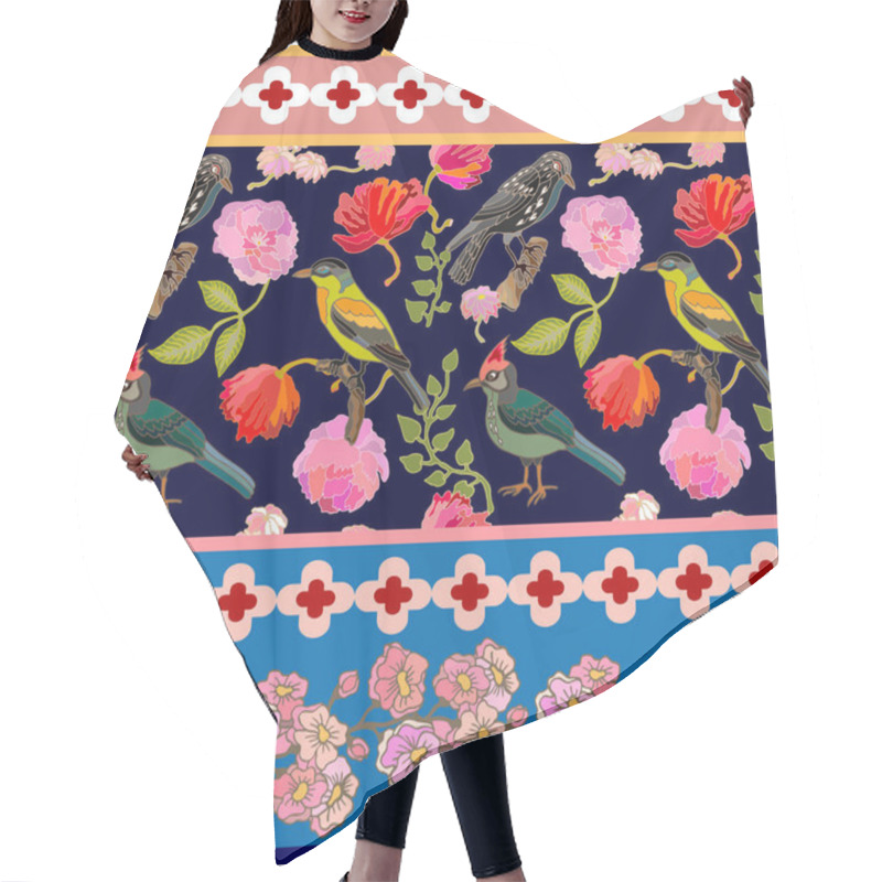 Personality  Japanese Garden. Seamless Oriental Pattern With Victorian Motifs.  Hair Cutting Cape