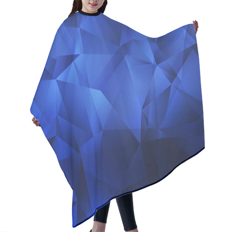 Personality  Dark BLUE Vector Abstract Mosaic Pattern. Shining Polygonal Illustration, Which Consist Of Triangles. New Template For Your Brand Book. Hair Cutting Cape