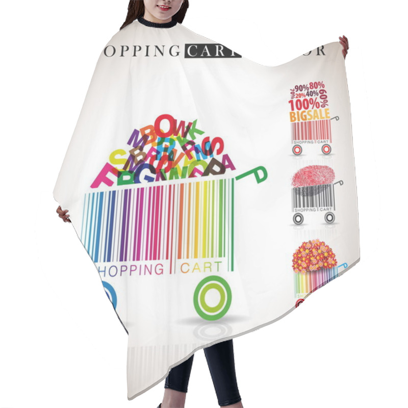 Personality  Abstract Vector Shopping Carts Hair Cutting Cape