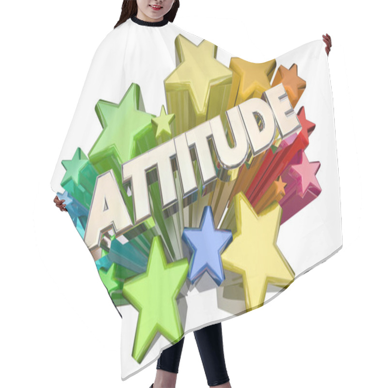 Personality  3d Stars With Inscription Hair Cutting Cape