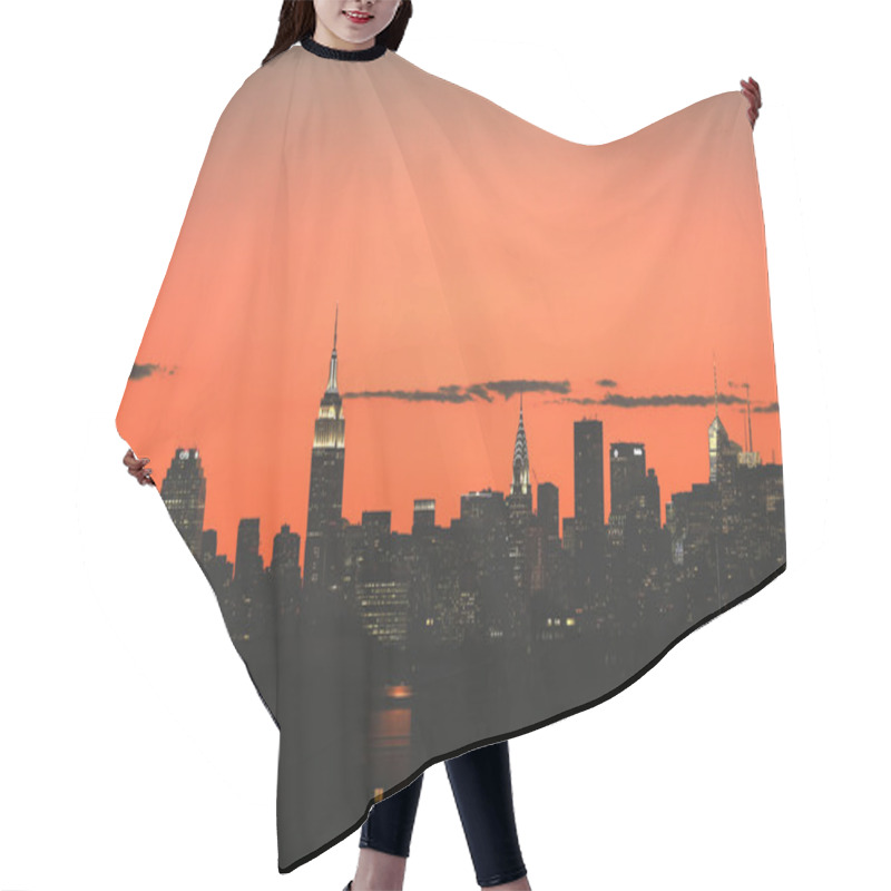 Personality  Midtown Manhattan Skyline Panorama At Sunset Hair Cutting Cape