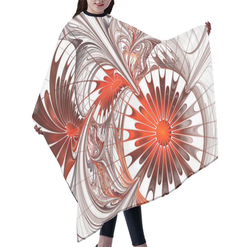 Personality  Flower Background. Orange And White Palette. Fractal Design. Com Hair Cutting Cape