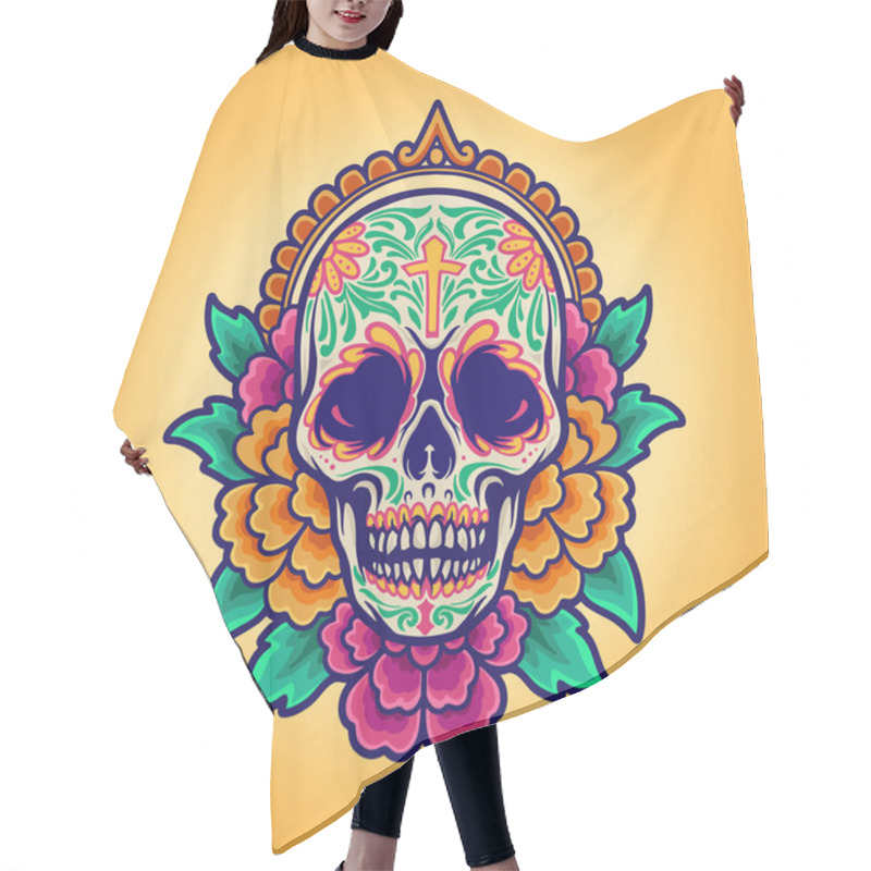 Personality  Mexican Skull Cinco De Mayo, Dia De Los Muertos  Hair Cutting Cape